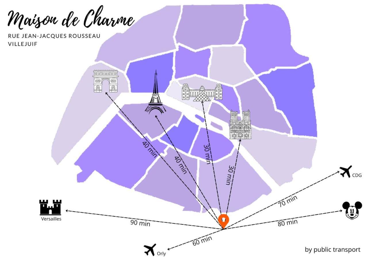 Maison De Charme - Parking Gratuit Pres De Paris & Metro Villejuif Zewnętrze zdjęcie